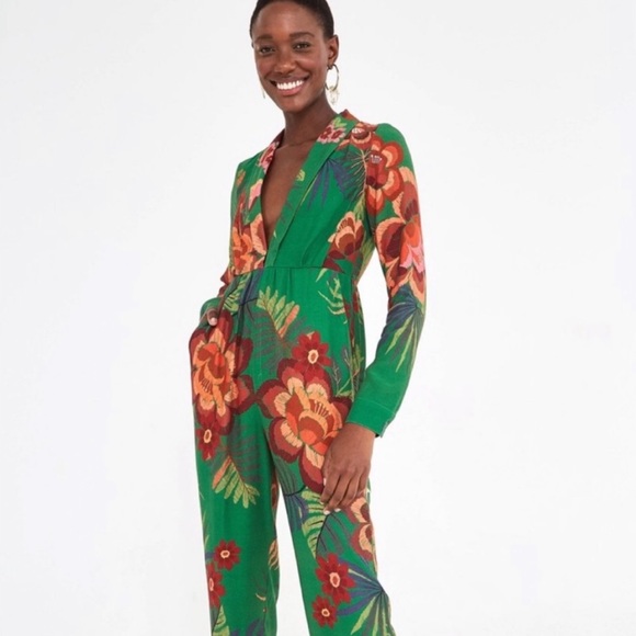 FARM Rio Pants - Farm Rio floral v neckline Boboikat jumpsuit multi S NWT